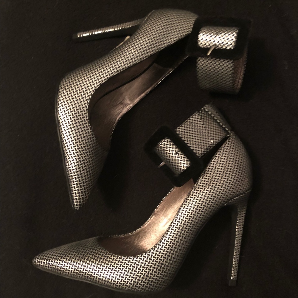 Jeffrey Campbell Silver Ankle Strap Heel